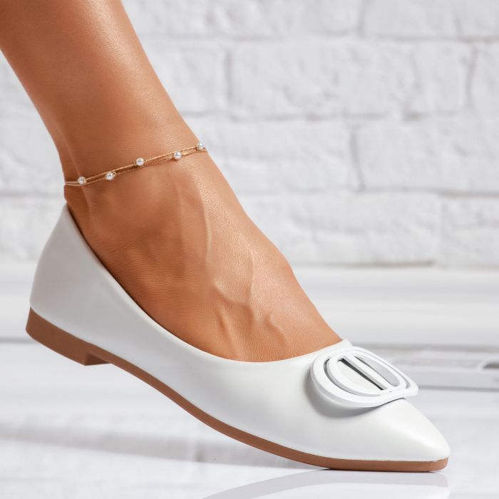 Обувки за балеринки Agnes Бяло #13998