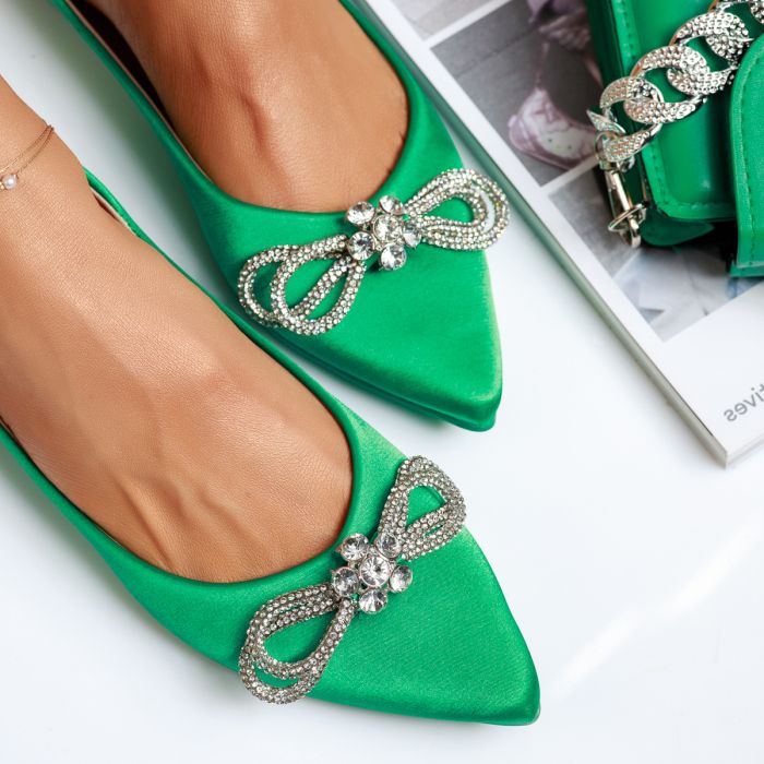Обувки за балеринки Hydra Зелено #14093