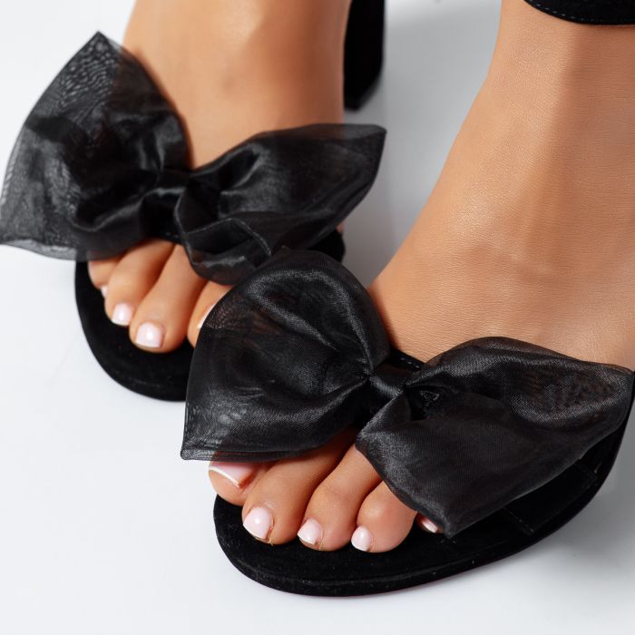 Sandale Dama cu Toc Esra Negre #14232