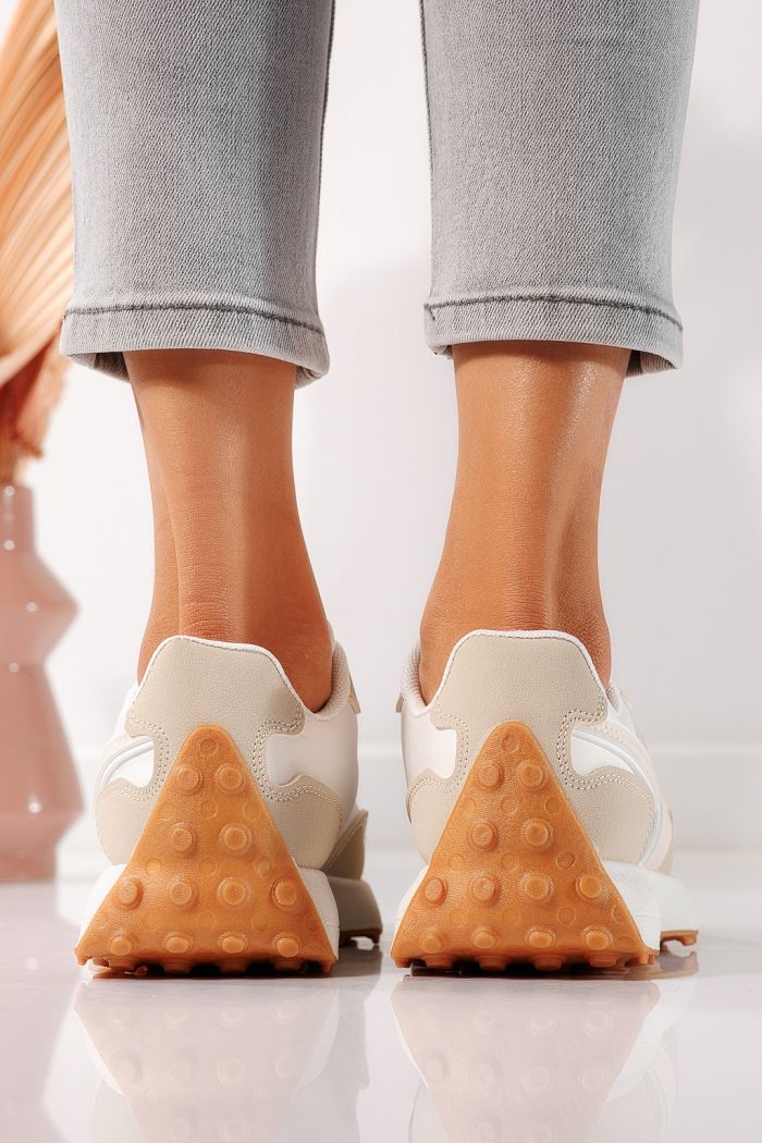 Női bézs eko-bőr tornacipő Clare #24296