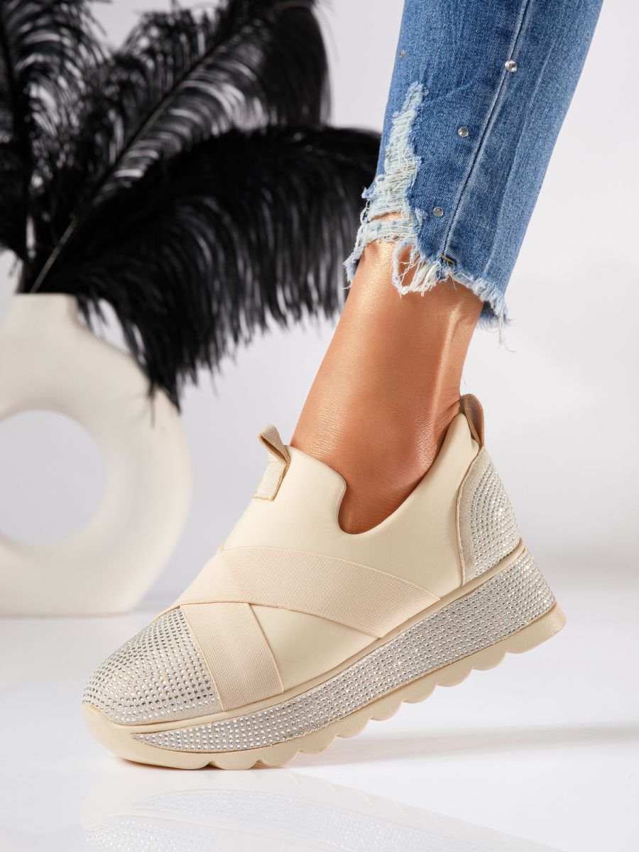 Rosalia Női Sportcipő Bézs Textil Anyagból #18827