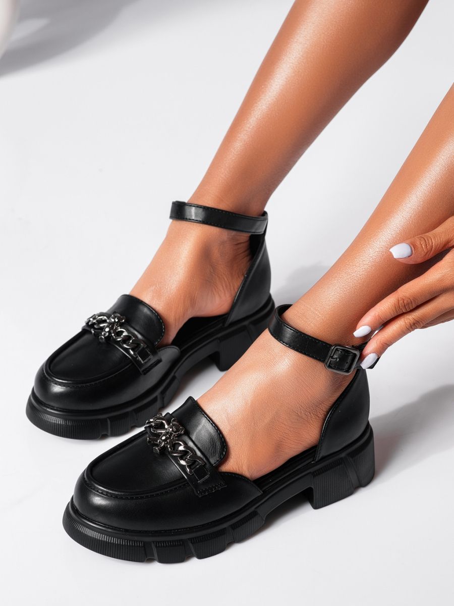 Hristina Női Alkalmi Cipő Fekete Ökológiai Bőrből #20043