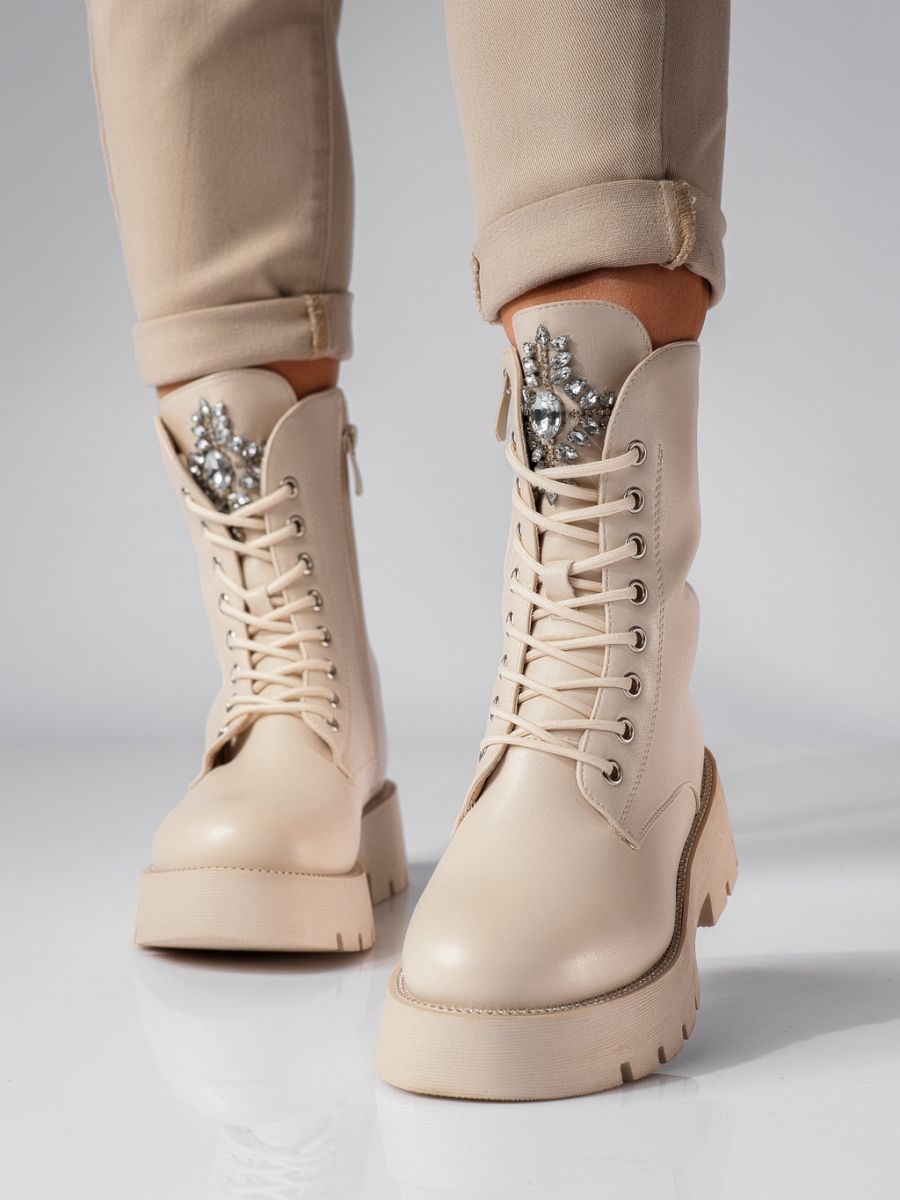 Calliope Női Csizma Bézs Ökológiai Bőrből #20170