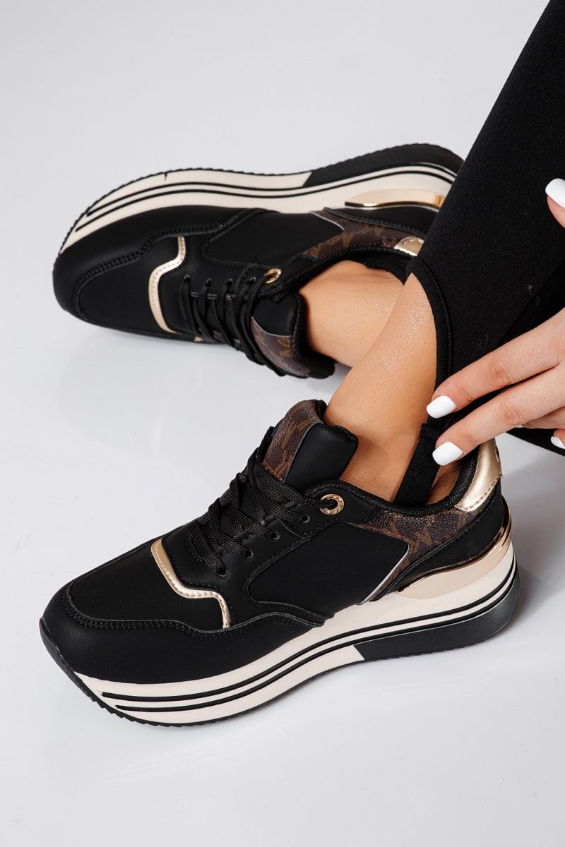 Brook Női Sportcipő Fekete Ökológiai Lakkbőr #20821