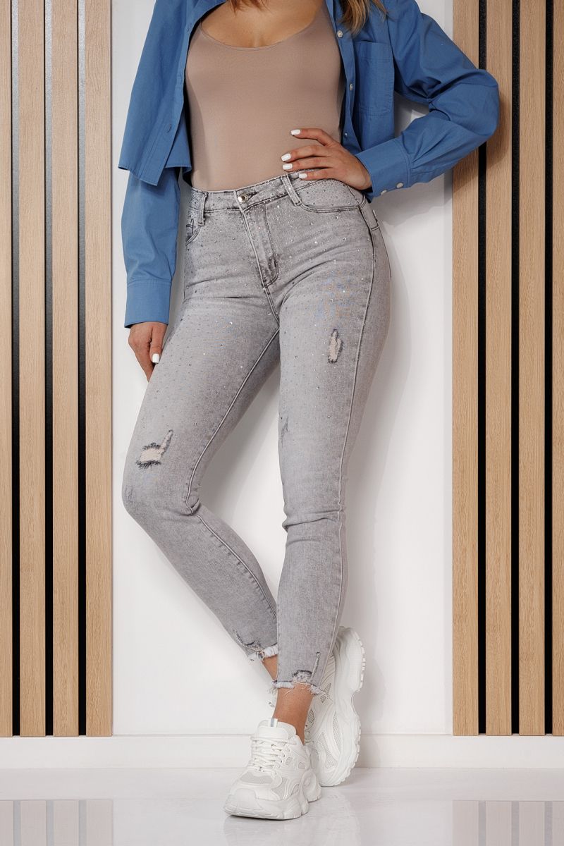 Olivia Szürke Női Skinny Farmer PushUppal #A711