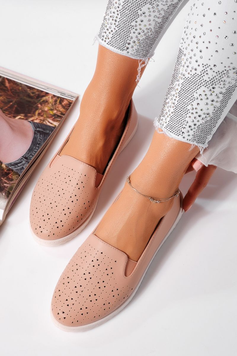Női rózsaszín balerina eco-bőrből Freya #21772