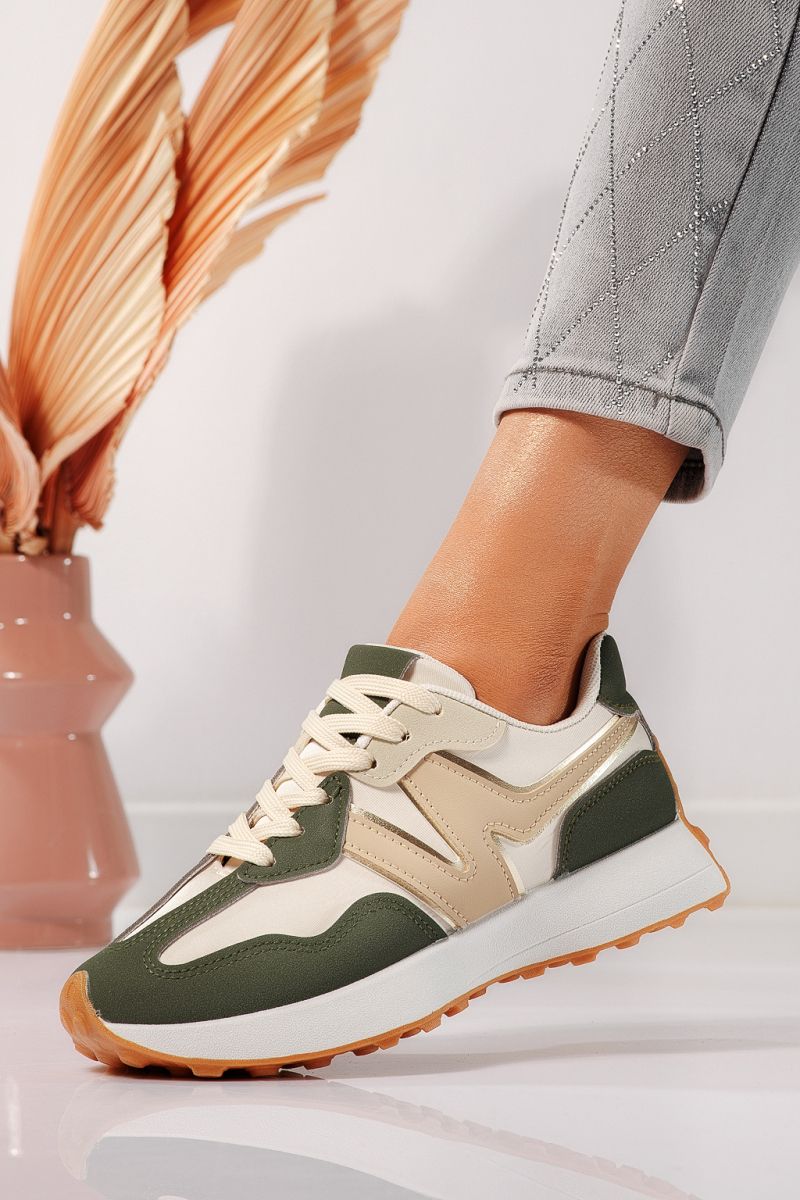 Női zöld eko-bőr tornacipő Clare #21854