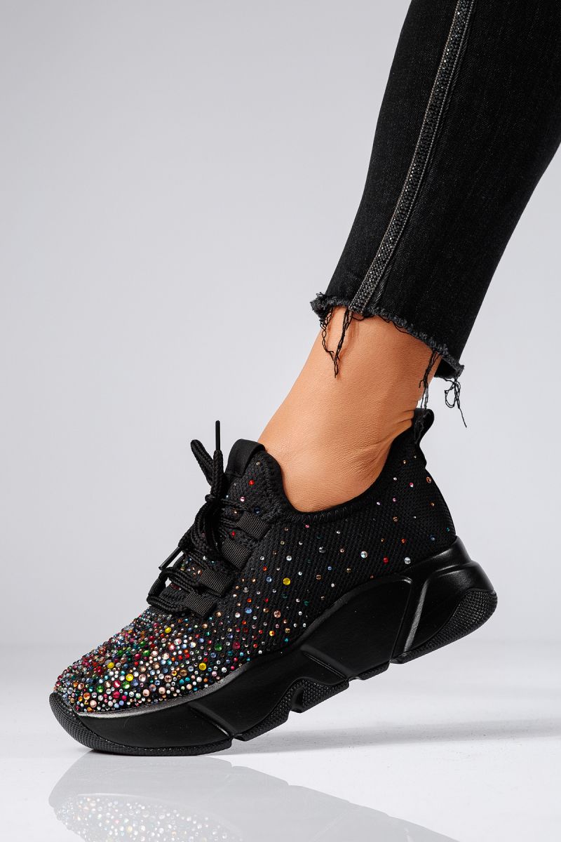 Női fekete textil tornacipő Maria #22331