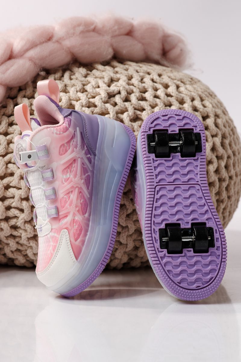 Görgős sportcipő mályvaszínű textil anyagból készült Carla #22888