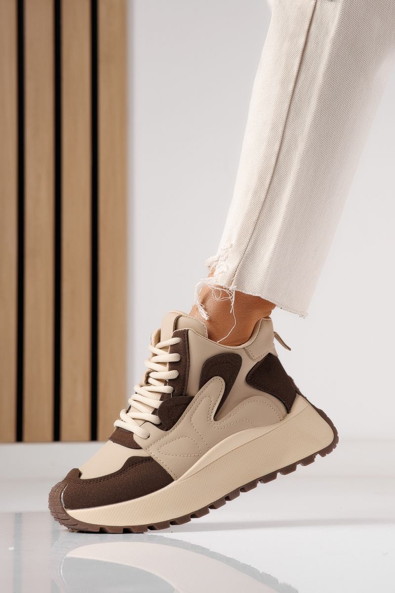 Elif Női Sportcipő Barna Ökológiai Bőrből #20140