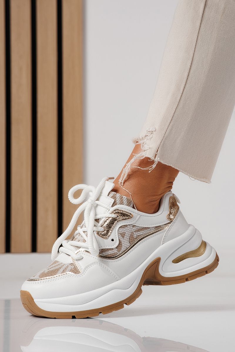 Női sportcipők fehér öko bőrből készült Karla #24138