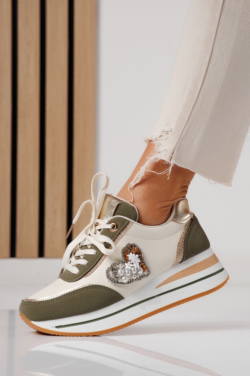 Női sportcipők zöldellő öko bőrből készült Kayla #24141