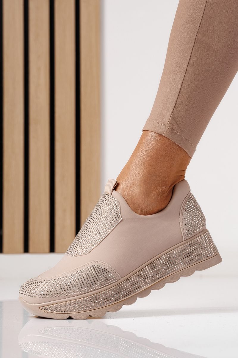 Női bézs színű textil tornacipő Iris #24208