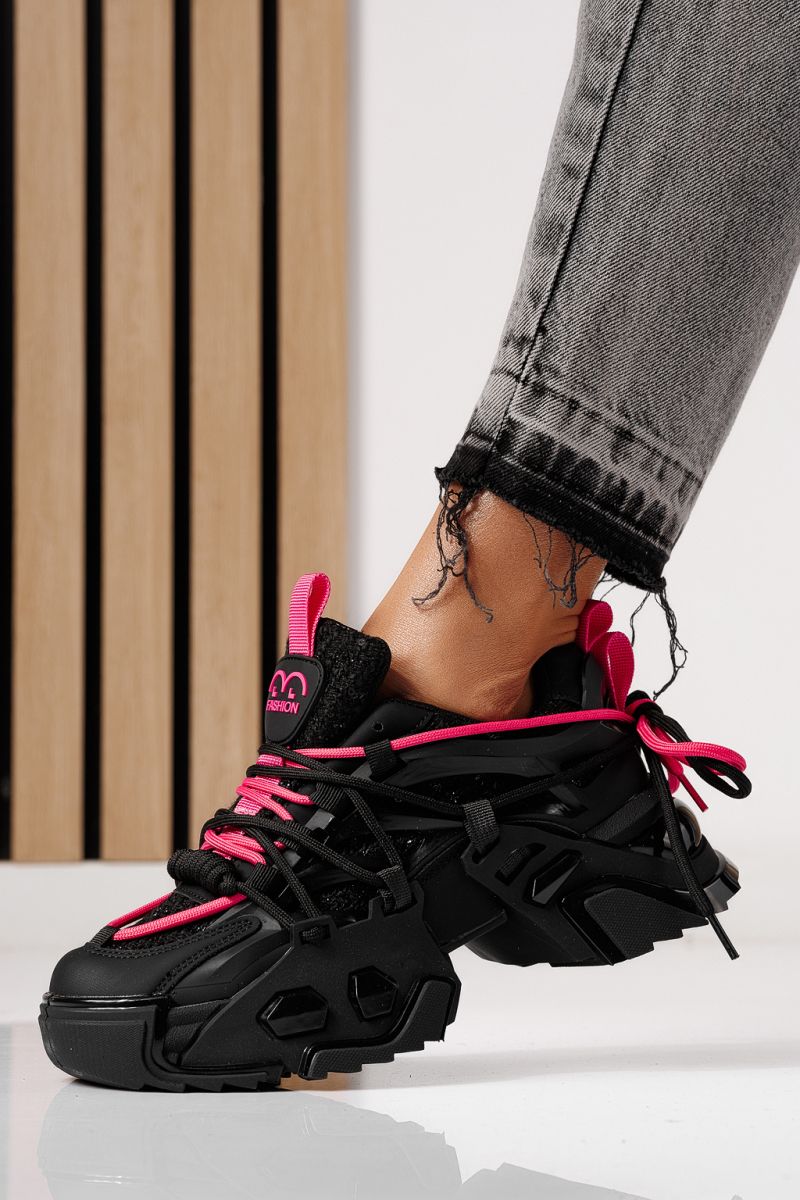 Női fekete Eva textil tornacipő #24083