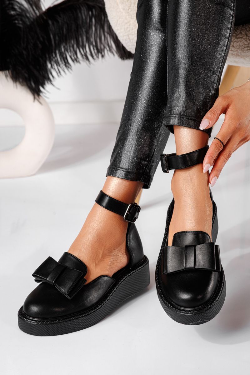 Willy Női Alkalmi Cipő Fekete Ökológiai Bőrből #24212