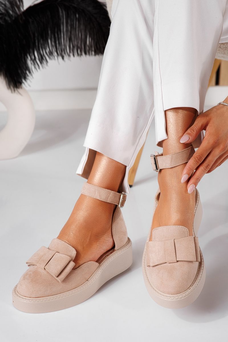 Willy Női Alkalmi Cipő Bézs Velúr Ökológiai Bőrből #24221