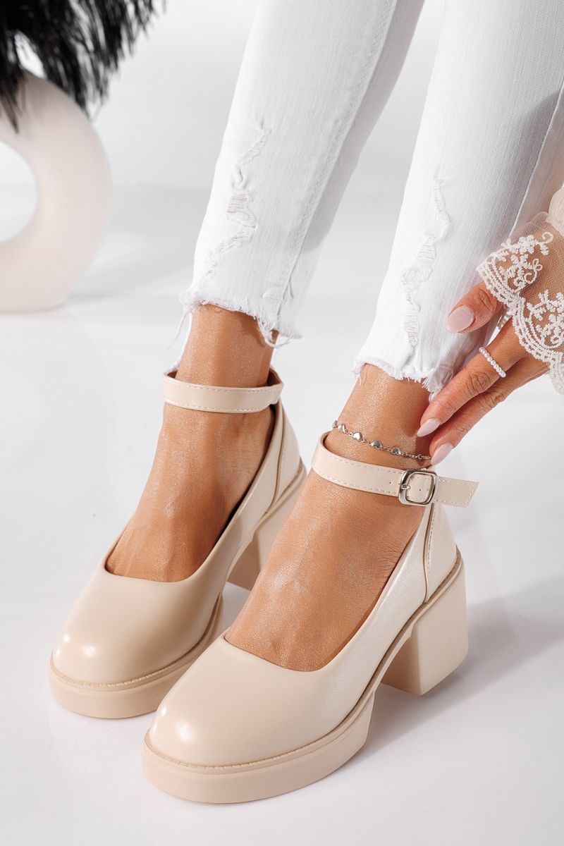 Troya Női Alkalmi Cipő Bézs Ökológiai Lakkbőr #24226