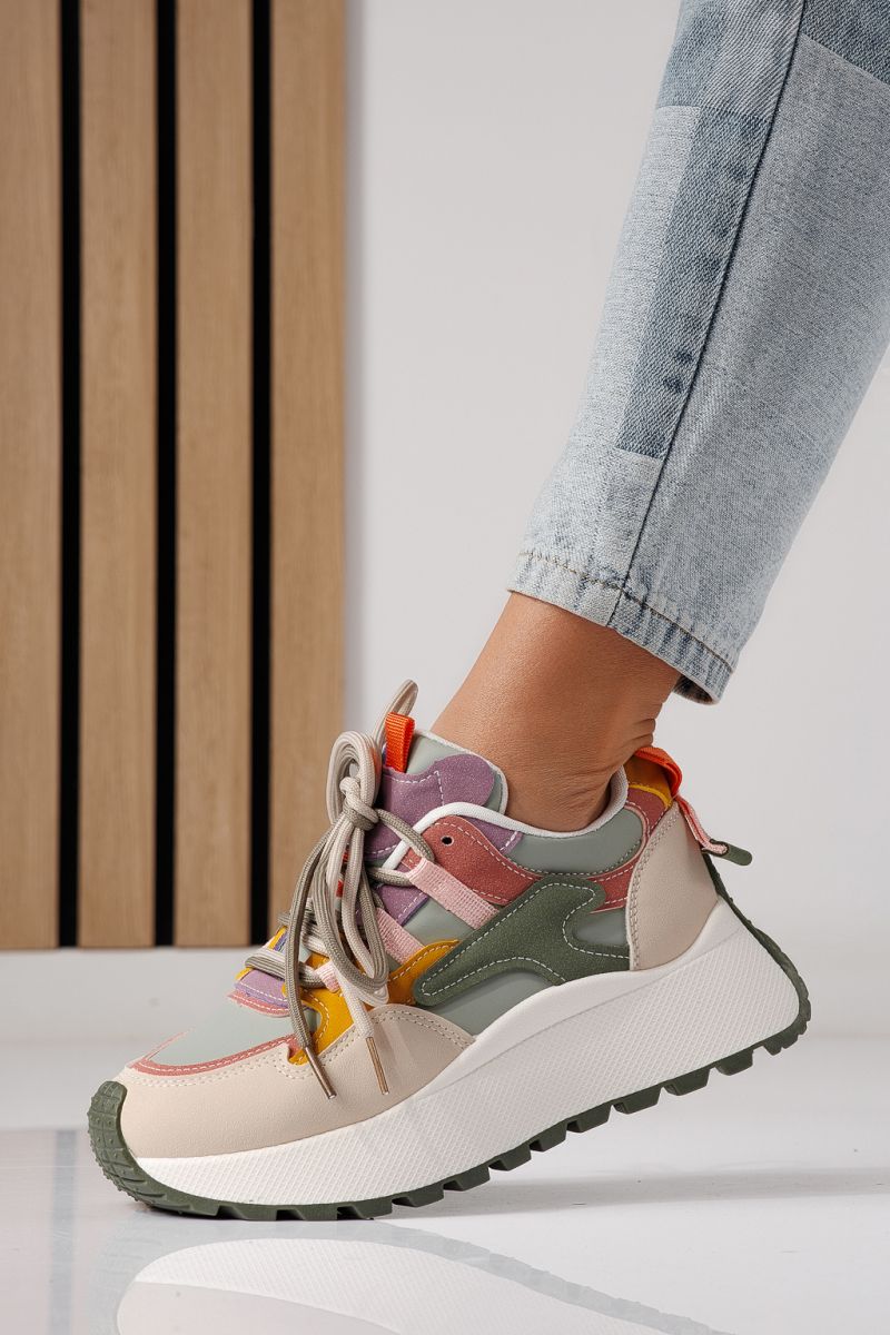 Zöld női tornacipő ekológikus bőrből Missy #24241