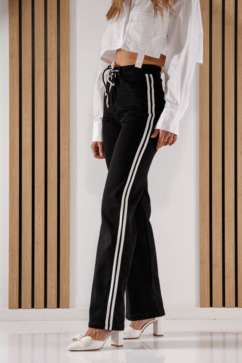 Női Wide Leg Fit farmernadrág Celin fekete #A1371