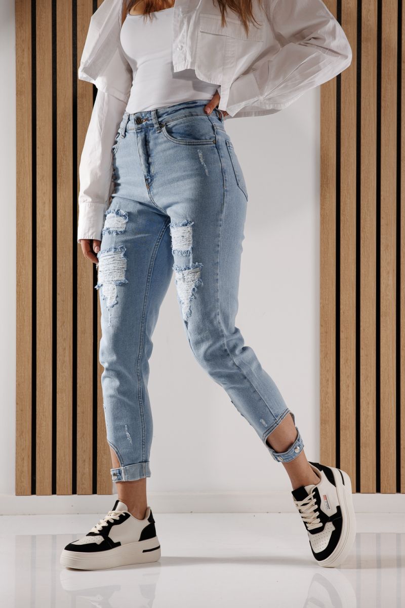 Női Kék Boyfriend Flori Farmer #A261