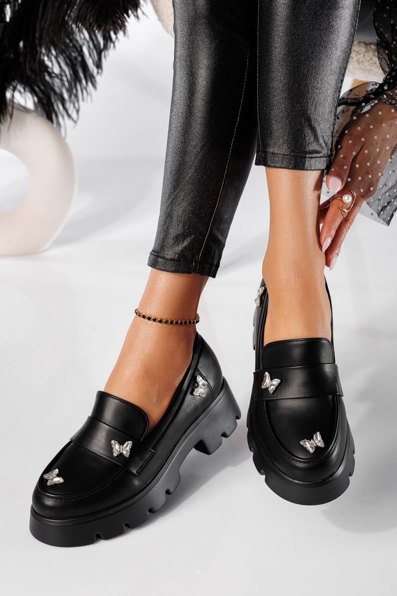 Ivi Női Alkalmi Cipő Fekete Ökológiai Lakkbőr #24437