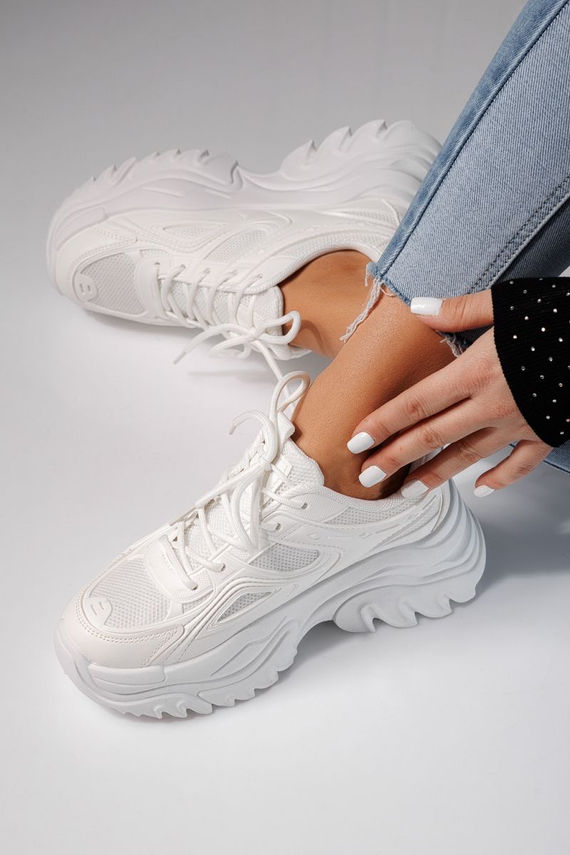 Edith Női Sportcipő Fehér Textil Anyagból #24452