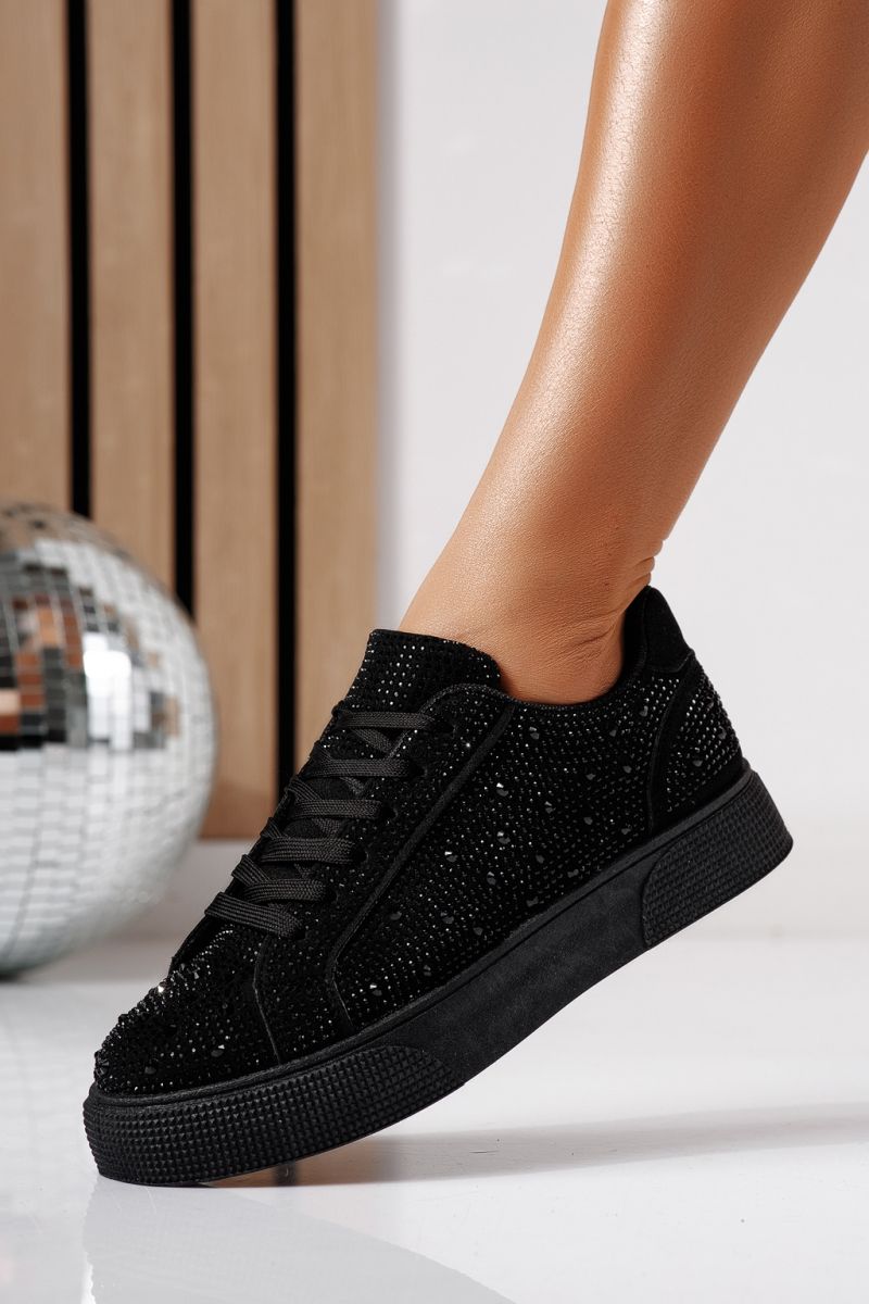 Női sportcipők fekete öko velúrból készült Lorete #24478