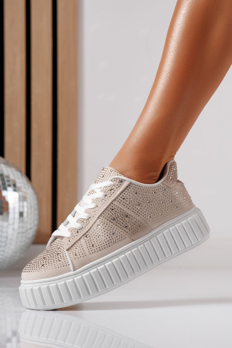 Bézs színű női tornacipő ekológikus bőrből Loris #24402