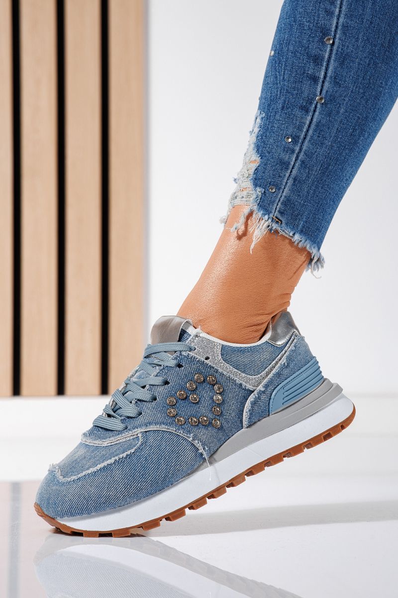 Női kék textil tornacipő Elsa #24496