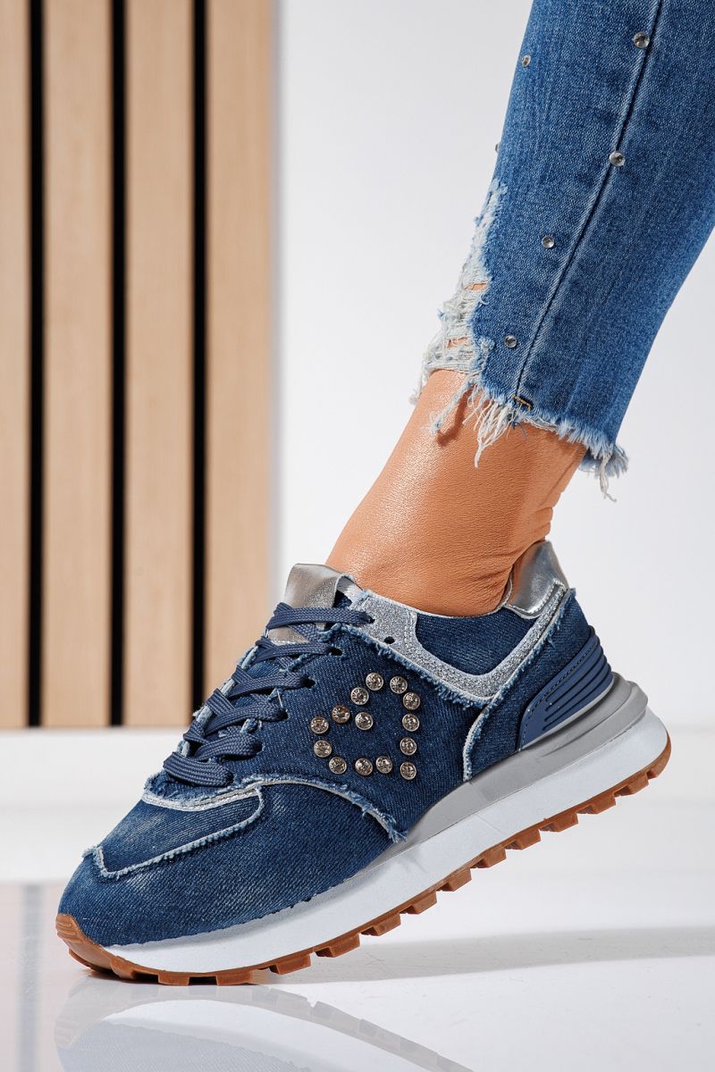 Női kék textil tornacipő Elsa #24497