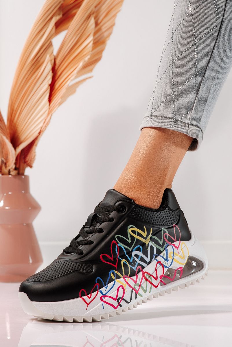 Női fekete tornacipő ökobőrből Audrey #24553