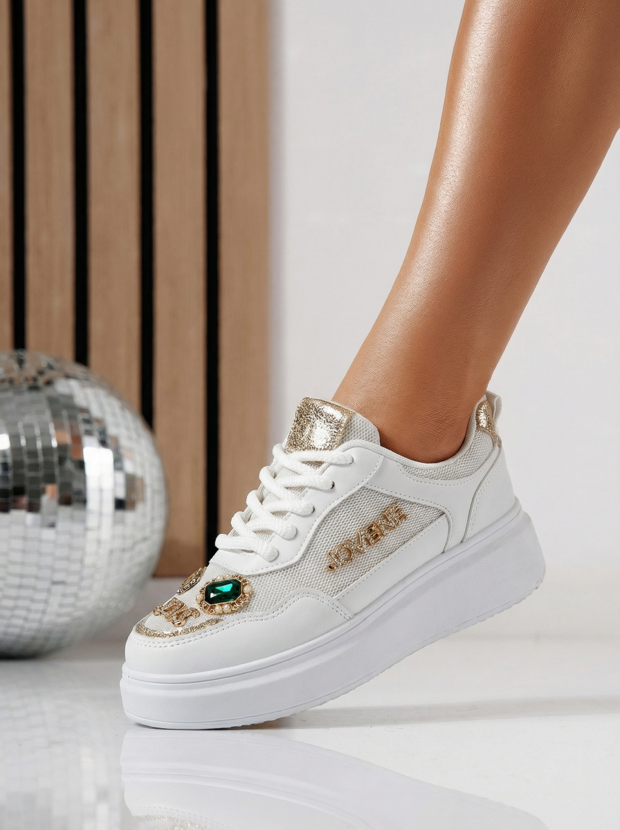 Női fehér sportcipő ekológikus bőrből Margot #24519