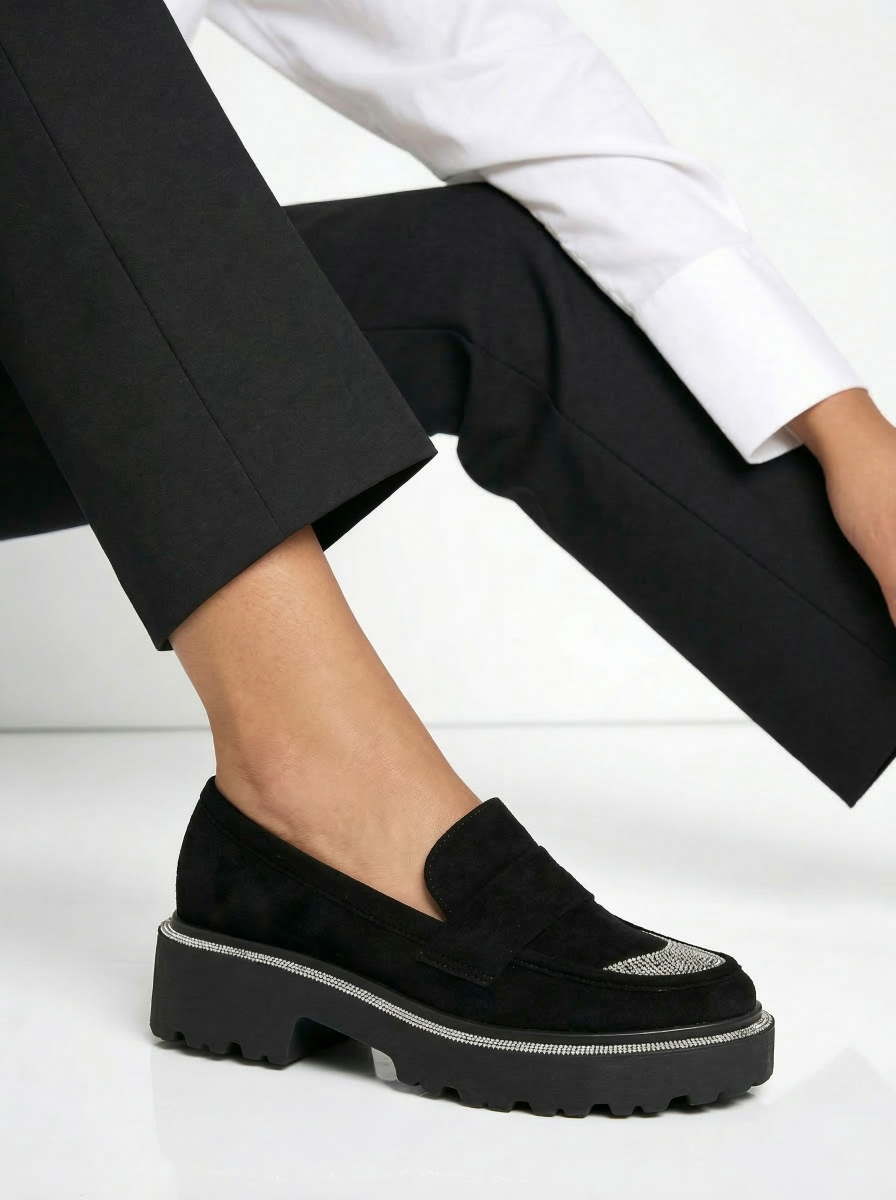 Neo Női Alkalmi Cipő Fekete Ökológiai Bőrből Velúr #18567