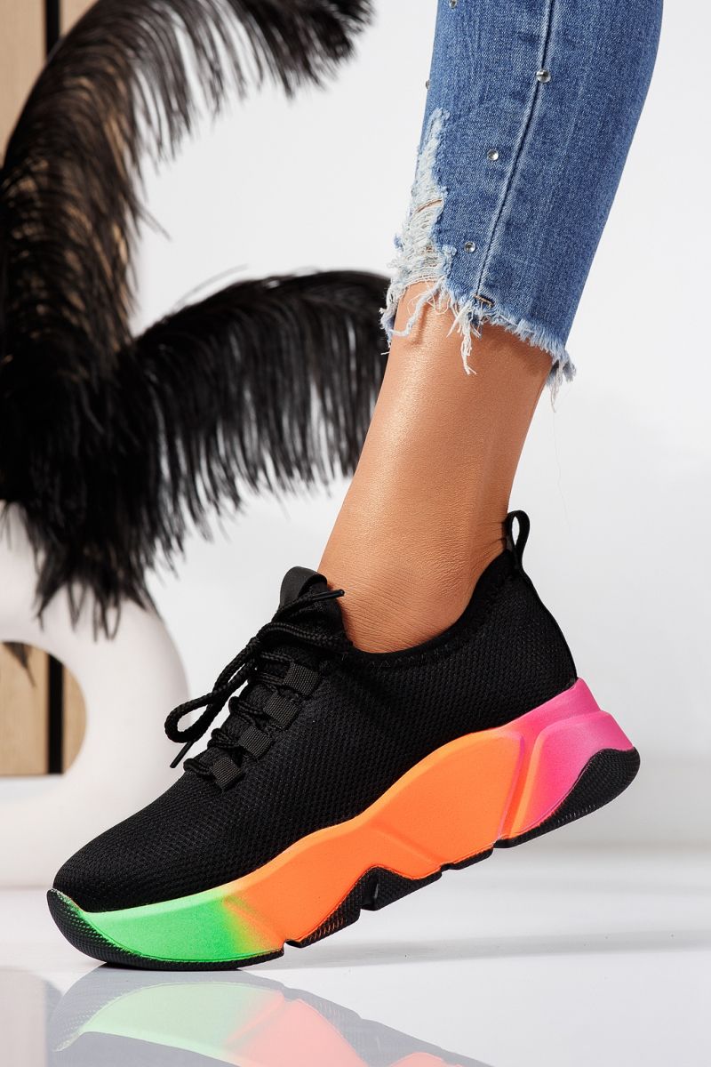 Női fekete textil tornacipő Maria #24609