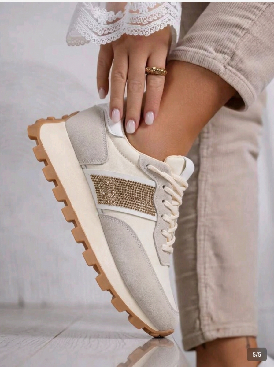 Love Női Sportcipő Bézs Velúr Ökológiai Bőrből #19177