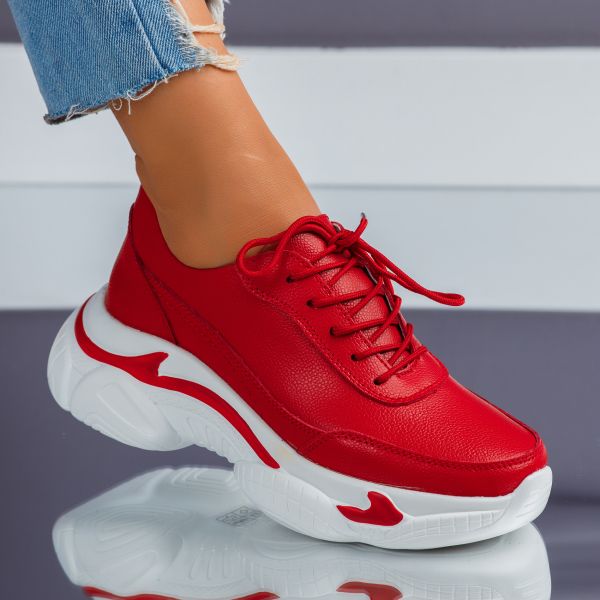 Természetes bőr cipő piros Iris #9440