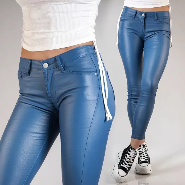 Pantaloni Cerati Dama Nora Bleumarin #A104