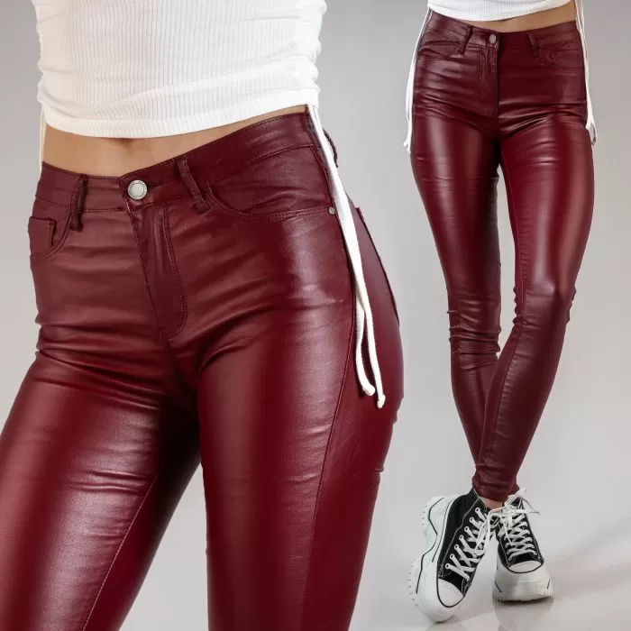 Pantaloni Cerati Dama Nora  Bordo #A109