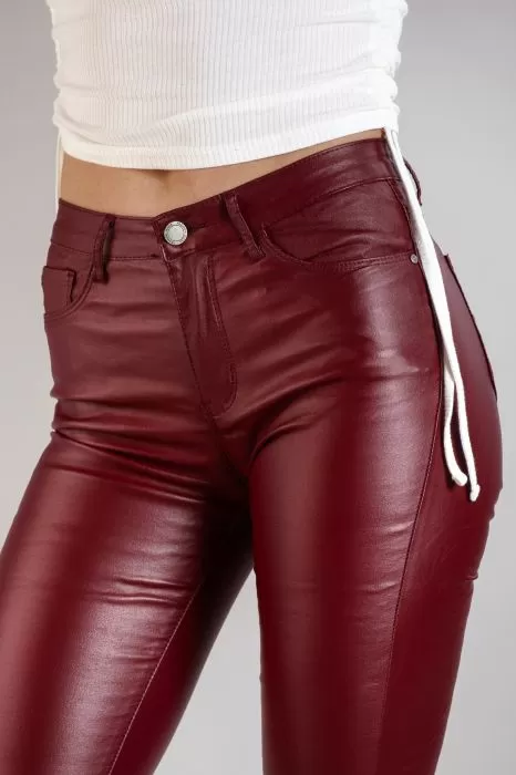 Pantaloni Cerati Dama Nora  Bordo #A109