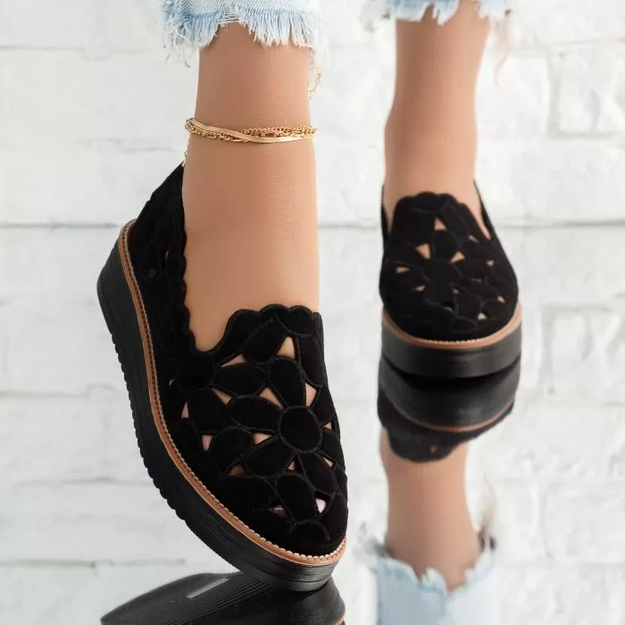 Pantofi Casual Dama Gemma Negri #9827