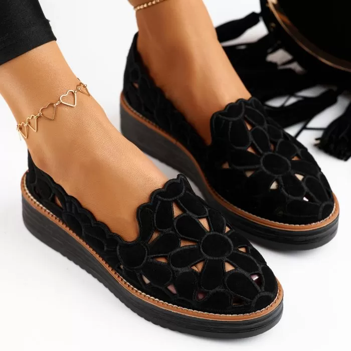 Pantofi Casual Dama Gemma Negri #9827
