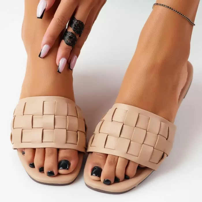 Papuci Dama Fiona Bej #11453