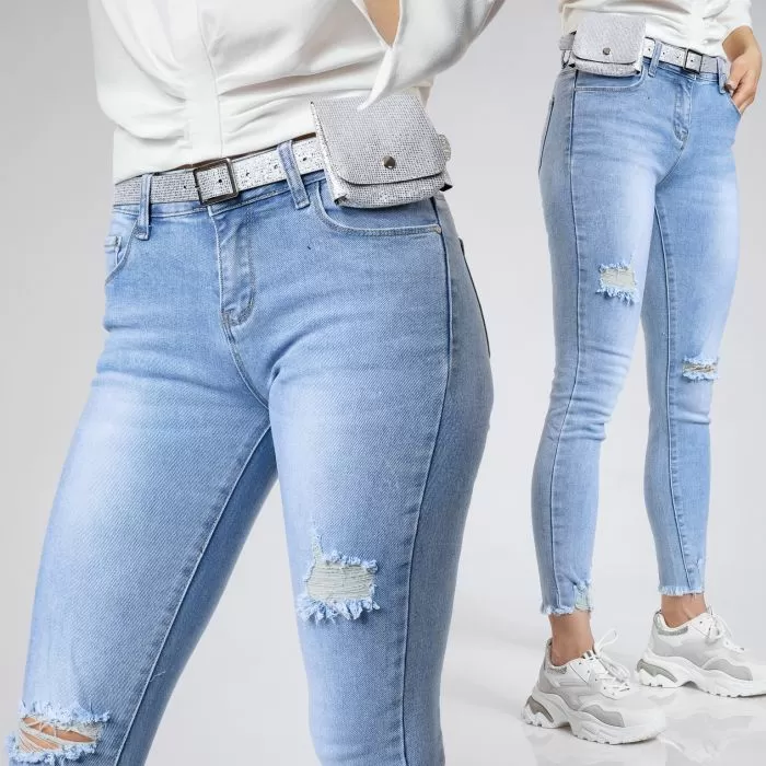 Samantha Női Kék Skinny Farmer #A377