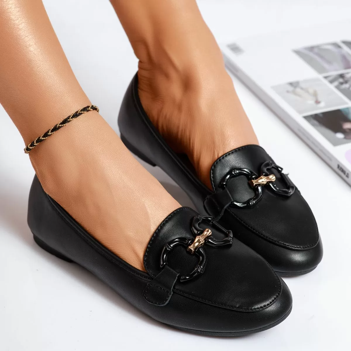 Cleopatra Női Fekete Balerina Cipő #14020