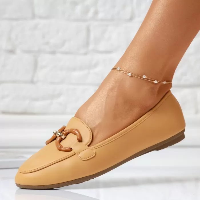 Cleopatra Női Kámel Balerina Cipő #14021
