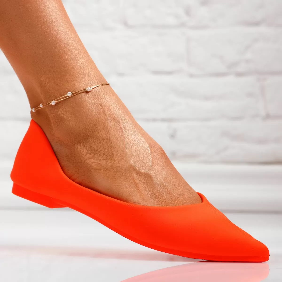 Iulia Női Narancssárga Balerina Cipő #14078
