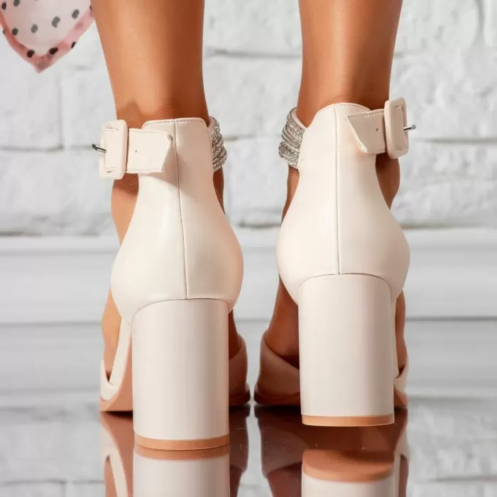 Sandale Dama cu Toc Larisa Bej #14532