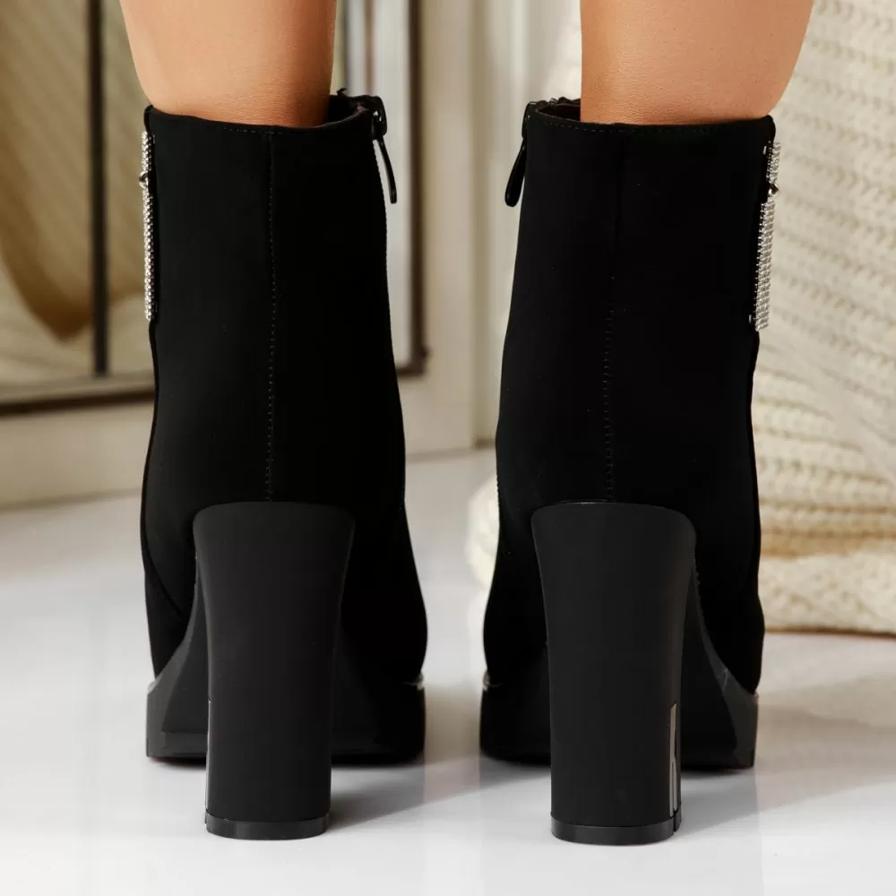 Botine Dama îmblanite Bridget Negre #16985