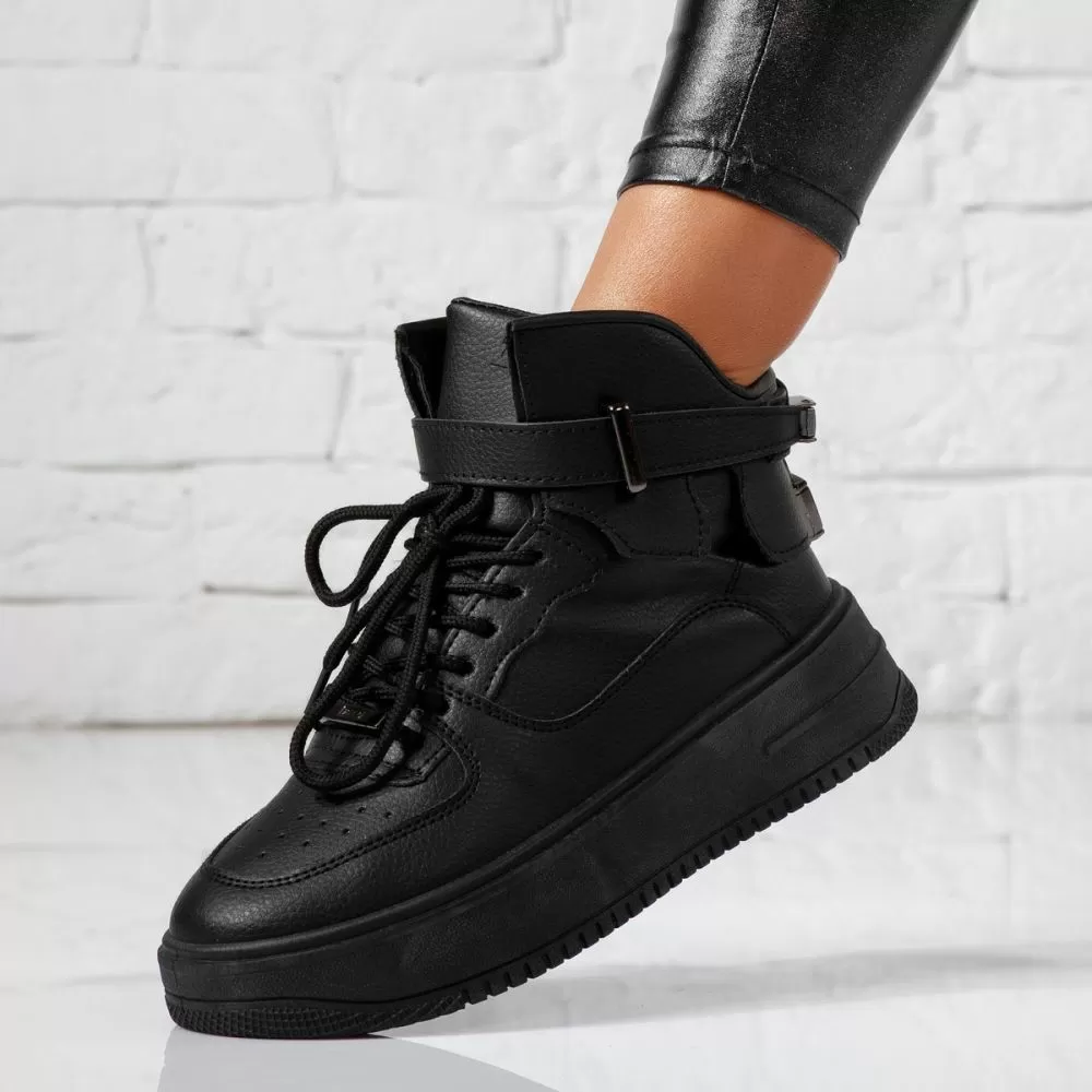 Ghete Dama îmblanite Sport Lucica Negre #17416