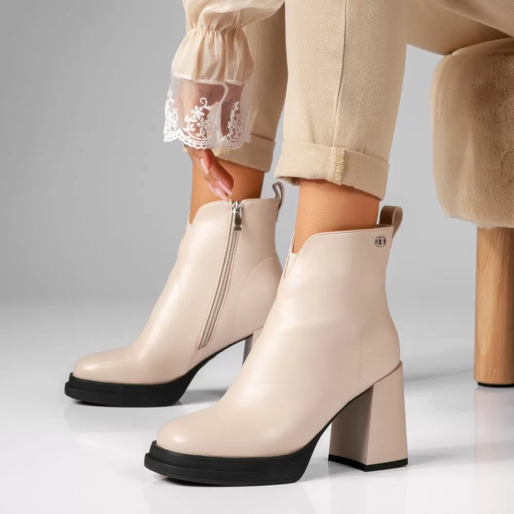 Botine Dama îmblanite Jazzlyn Bej #17510